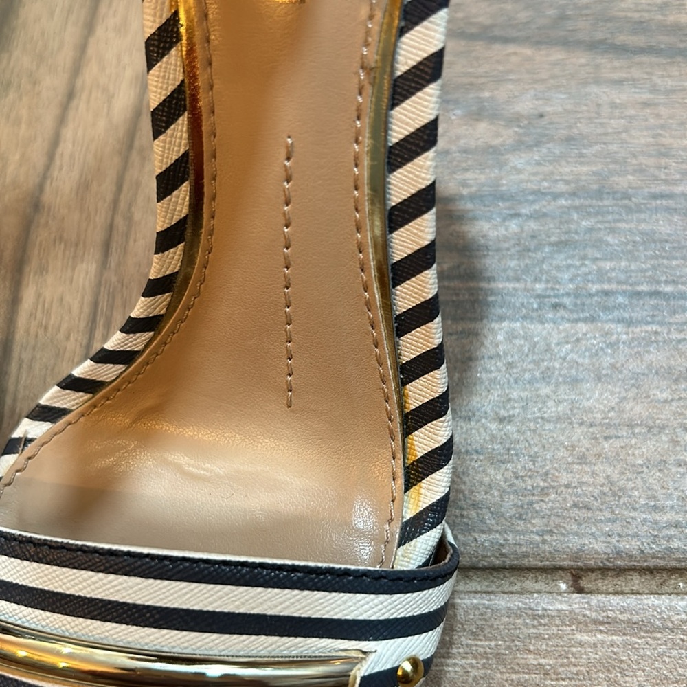 GIANNI BINI Stilleto 4 inches Stripe Black/White size 6M - Picture 10 of 14